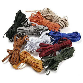 5 Yards Polyester Elastic Cords, for DIY Accessories, Flat, Mixed Color, 5mm