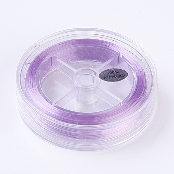 Flat Elastic Crystal String, Elastic Beading Thread, for Stretch Bracelet Making, Lilac, 1x0.5mm, about 87.48 yards(80m)/roll