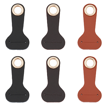 CHGCRAFT 6pcs 3 Colors Detachable Leather Bag Grommet Eyelet Connector, for Protecting Original Bag Suspension Clasp from Abrasion, Mixed Color, 5.1x2.6x0.4cm, Hole: 8mm, 2pcs/color