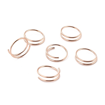 Double Nose Ring for Single Piercing, Spiral 316 Surgical Stainless Steel Nose Ring for Women, Piercing Body Jewelry, Rose Gold, 1~3x12mm, Inner Diameter: 10mm