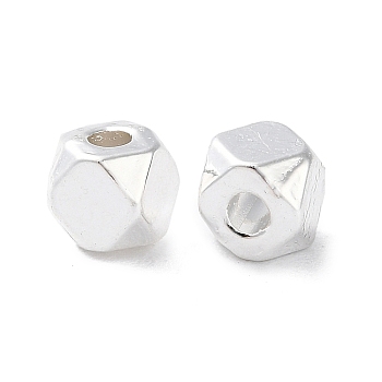 Alloy Spacer Beads, Long-Lasting Plated, Polygon, Silver, 4.5x4x4mm, Hole: 1.5mm