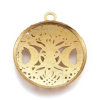 style tibétain pendentifs en alliage creuse(TIBEP-F075-01AG-RS)-2