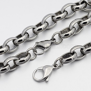 304 Stainless Steel Cross Rolo Chain Jewelry Sets(SJEW-A077-02P)-3