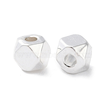 Silver Polygon Alloy Spacer Beads