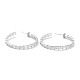 Brass Micro Pave Clear Cubic Zirconia Half Hoop Earrings(EJEW-A058-01P)-1