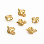 304 Stainless Steel Charms, Heart, Golden, 8.5x6.3x2.8mm, Hole: 1mm(STAS-I149-05C-G)