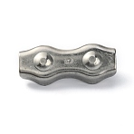 304 Stainless Steel Findings, Steel Wire Rope Clip, Stainless Steel Color, 22x50x18mm(FIND-WH0050-16D)
