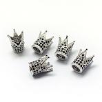 Rack Plating Brass Cubic Zirconia Beads, Cadmium Free & Lead Free, Long-Lasting Plated, Crown, Platinum, 12x10x10mm, Hole: 1.5mm(ZIRC-S034-01P)