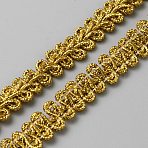 Metallic Lace Trims, Polyester Centipede Lace Ribbon, for Sewing Decoration, Dark Goldenrod, 3/8 inch(10mm)(OCOR-WH0058-80A)