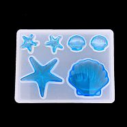 Silicone Molds, Resin Casting Molds, For UV Resin, Epoxy Resin Jewelry Making, Marine Organism, White, 85x61mm(DIY-F024-04B)