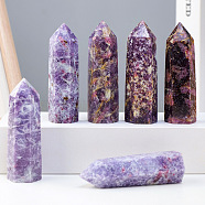 Natural Amethyst Hexagon Display Decorations, Figurine Home Decoration, Reiki Energy Stone for Healing, 70~80mm(PW-WG70320-01)