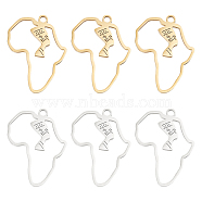 12Pcs 2 Colors 201 Stainless Steel Pendants, Map of Africa, Golden & Stainless Steel Color, 27x20x1.5mm, Hole: 1.8mm, 6pcs/color(STAS-UN0046-89)