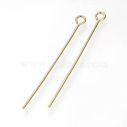 304 Stainless Steel Eye Pin, Golden, 25mm, Hole: 2mm, Pin: 0.7mm, about 58pcs/5g(X-STAS-R045-25mm-G)