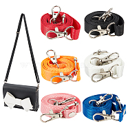WADORN 6Pcs 6 Color Adjustable Polyester Bag Straps, with Alloy Swivel Clasps, Mixed Color, 71.2~130.2x1.5x0.2cm, 1pc/color(DIY-WR0002-89)