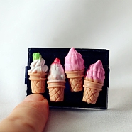 Mini Simulation Food Plastic Model, Ice Cream Cone Dollhouse Decoration, Colorful, 25x12mm(PW-WG39F52-01)