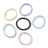 Nylon Elastic Hair Ties, Ponytail Holder, with Plastic Beads, Girls Hair Accessories, Mixed Color, 4.5~5mm, Inner Diameter: 42mm(OHAR-G015-02)