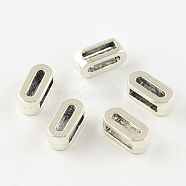 Antique Silver Plated Alloy Letter Slide Charms, Lead Free & Cadmium Free, Letter.O, 10x4.5x4mm, Hole: 7x2mm(X-TIBEP-S296-O-RS)