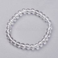 Natural Quartz Crystal Stretch Bracelets, Round, 47mm(1-7/8 inch), Bead: 65mm (G-N0268-01)