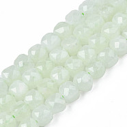 Natural Quartz Beads Strands, Dyed, Faceted, Cube, Honeydew, 5.5x6x6mm, Hole: 1mm, about 61~62pcs/Strand, 12.99 inch~13.19 inch(33cm~33.5cm)(G-S359-376I)