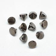 ABS Plastic Rivet Beads, Rivets for Punk Jewelry, Cone, Black Plated, 8x8mm, Hole: 2mm(GACR-Q054-8mm-B)