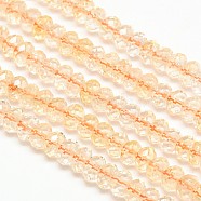 Natural Citrine Rondelle Bead Strands, Faceted, Dyed & Heated, 8x5mm, Hole: 1mm, about 80pcs/strand, 15.7 inch(G-N0082-F8x5mm-07B)