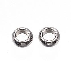201 Stainless Steel Spacer Beads, Ring, Stainless Steel Color, 4x1.5mm, Hole: 2mm(STAS-D448-032P)