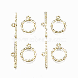 Alloy Toggle Clasps, Cadmium Free & Nickel Free & Lead Free, Ring, Real 16K Gold Plated, Ring: 18x14x1.5mm, Hole: 1.6mm, Bar: 26x5x2mm, Hole: 1.6mm(PALLOY-Q441-012-NR)