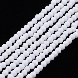 Glass Beads Strands, Faceted, Rondelle, White, 2mm, Hole: 0.5mm, about 192~194pcs/strand, 12.99~13.39 inches(33~34cm)(EGLA-S174-23E-01)