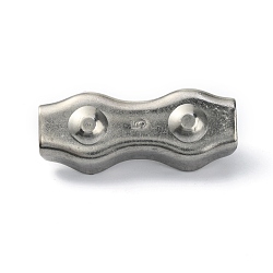 304 Stainless Steel Findings, Steel Wire Rope Clip, Stainless Steel Color, 22x50x18mm(FIND-WH0050-16D)