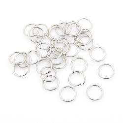 304 Stainless Steel Open Jump Rings, Stainless Steel Color, 9x0.9mm, Inner Diameter: 7.2mm, about 90pcs/10g(X-STAS-J013-9x0.9mm-01)