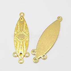 Tibetan Style Connector Rhinestone Settings, Lead Free & Cadmium Free & Nickel Free, Oval, Golden, about 44.5mm long, 11.5mm wide, 1.5mm thick, hole: 2mm(X-TIBEP-EA359Y-G-FF)