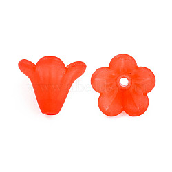 Frosted Acrylic Beads, Flower, Dark Red, 10x13.5mm, Hole: 1.8mm, about 1600pcs/500g(PL692-1)