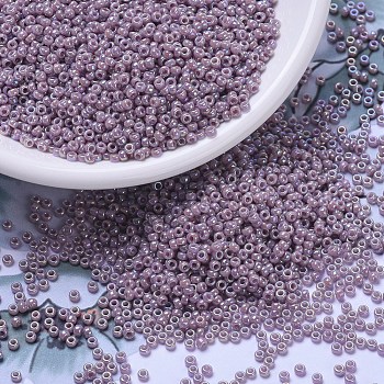 MIYUKI Round Rocailles Beads, Japanese Seed Beads, 11/0, (RR478) Opaque Mauve AB, 2x1.3mm, Hole: 0.8mm, about 50000pcs/pound