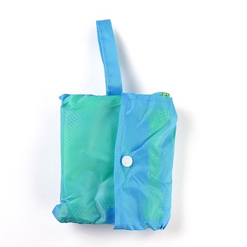 Portable Nylon Mesh Grocery Bags, for School Travel Daily Beach Bags Fits, Sky Blue, 78cm