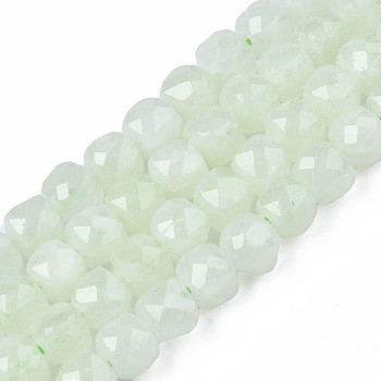 Natural Quartz Beads Strands, Dyed, Faceted, Cube, Honeydew, 5.5x6x6mm, Hole: 1mm, about 61~62pcs/Strand, 12.99 inch~13.19 inch(33cm~33.5cm)