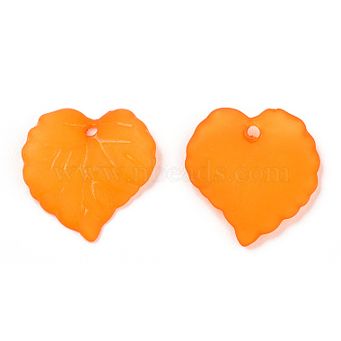 Transparent Frosted Acrylic Leaf Charms(FACR-ZX003-01G)-2