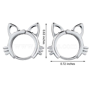 Boucles d'oreilles à levier en laiton chat pour femme(JE965A)-3