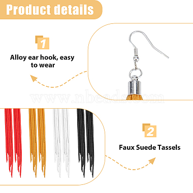 4 Pairs 4 Colors Faux Suede Tassel Earrings(EJEW-FI0003-10)-3