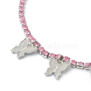 Alloy Rhinestone Cup Chain Necklaces(NJEW-H217-02P)-2