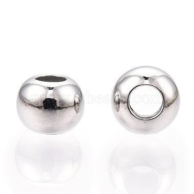 Real Platinum Plated Round Sterling Silver Beads