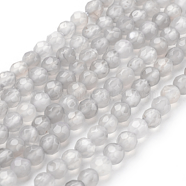 4mm Gray Round Grey Agate Beads