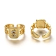 Brass Micro Pave Clear Cubic Zirconia Cuff Rings(RJEW-H541-01S-G)-1