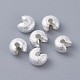 Caches perles texturées à écraser en laiton(X-KK-I665-23S)-1