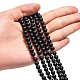 synthétiques pierre noire brins de perles(G-G508-6MM)-4