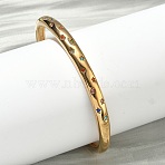 304 Stainless Steel Rhinestone Cuff Bangles for Women, Star, Real 18K Gold Plated, Ion Plating(IP), Long-Lasting Plated, Colorful, Inner Diameter: 1.89 inch(4.8cm)x2.40 inch(6.1cm)(BJEW-D456-03G-02)