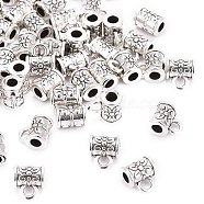 Charm Carrier Tibetan Silver Hangers, Bail Beads, Cup, Lead Free and Cadmium Free, Antique Silver, about 5.5mm in diameter, 7.5mm long, hole: about 2.5mm(AC598)