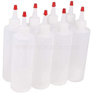 Plastic Glue Bottles, Bottle Caps Through-hole, White, 5x19.5cm, capacity: 250ml, 8pcs/set(DIY-PH0019-97-250ml)