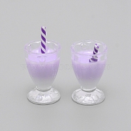 Plastic Pendants, Bubble Tea Shape, Lilac, 31x16mm, Hole: 2mm(KY-TAC0006-03G)