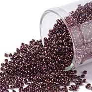 TOHO Round Seed Beads, Japanese Seed Beads, (502) High Metallic Amethyst, 11/0, 2.2mm, Hole: 0.8mm, about 1110pcs/bottle, 10g/bottle(SEED-JPTR11-0502)