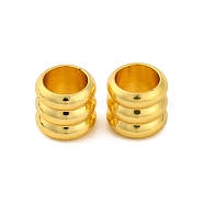 Rack Plating Brass Beads, Cadmium Free & Lead Free, Long-Lasting Plated, Column with Groove, Real 18K Gold Plated, 6x5.5mm, Hole: 4mm(KK-Z070-37G-02)